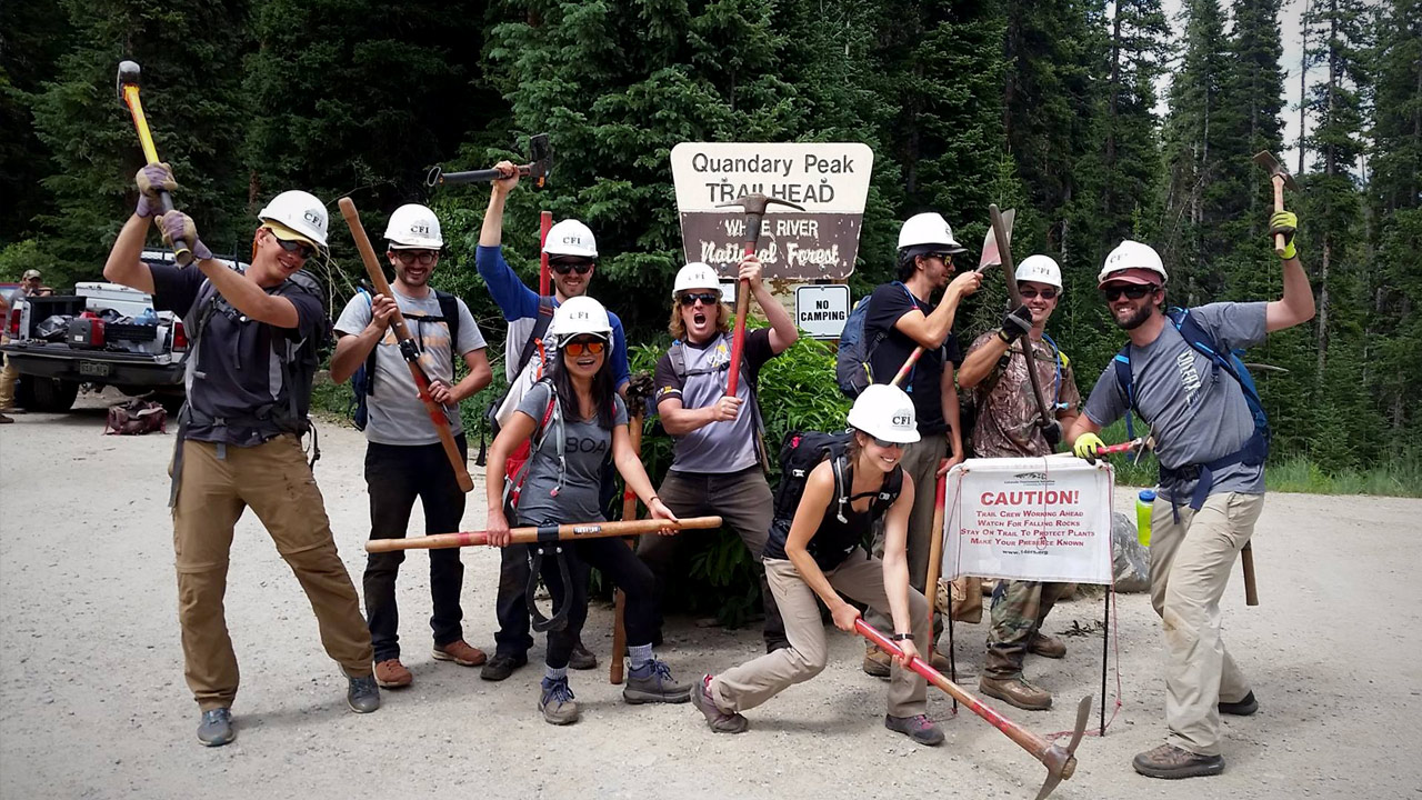 BOA employees volunteer work with Colorado Fourteeners Initiative